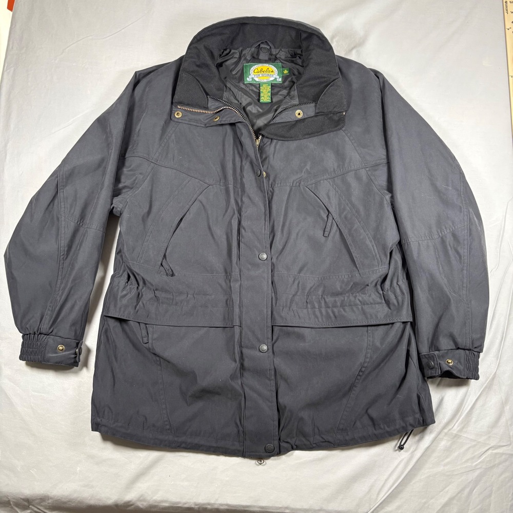 Cabelas Women XL Black Utility Field Jacket Gorpcore Workwear Outdoor Coat
